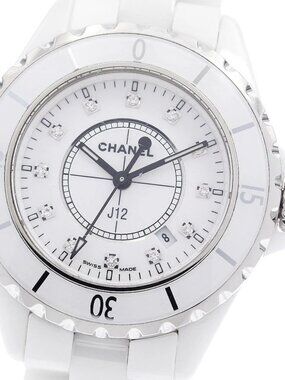 CHANEL J12 H1628 White ceramic 12P diamond white Dial Quartz Ladies Watch_940181
